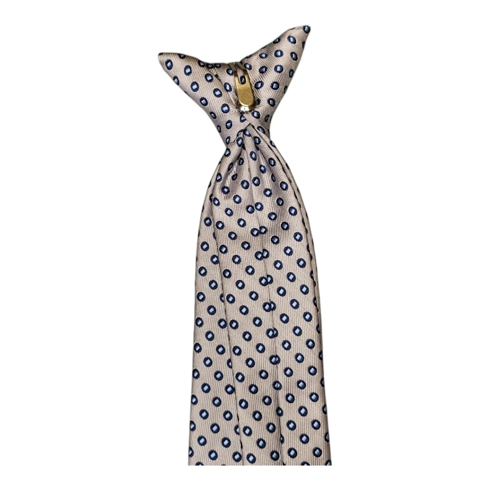Chaps Boy's Clip-on Tie Gray with Two-Tone Blue Dots